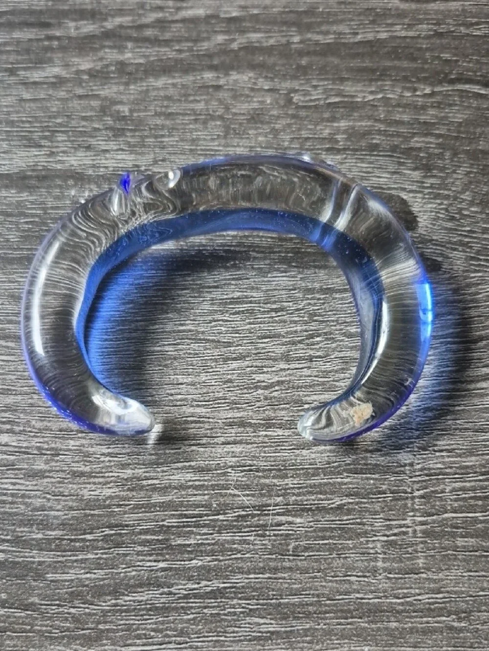 Blue Clear Glass Cuff Bracelet Murano?